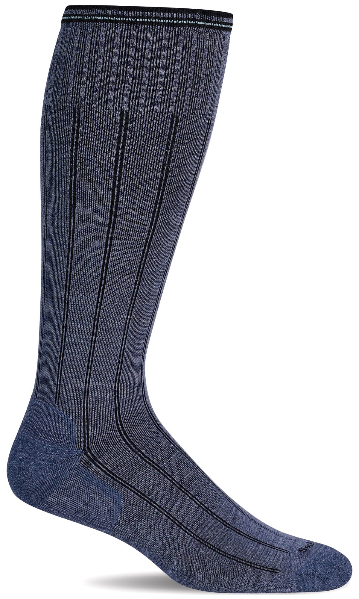 Men's High Rise Rib | Moderate Graduated Compression Socks | Wide Calf Fit