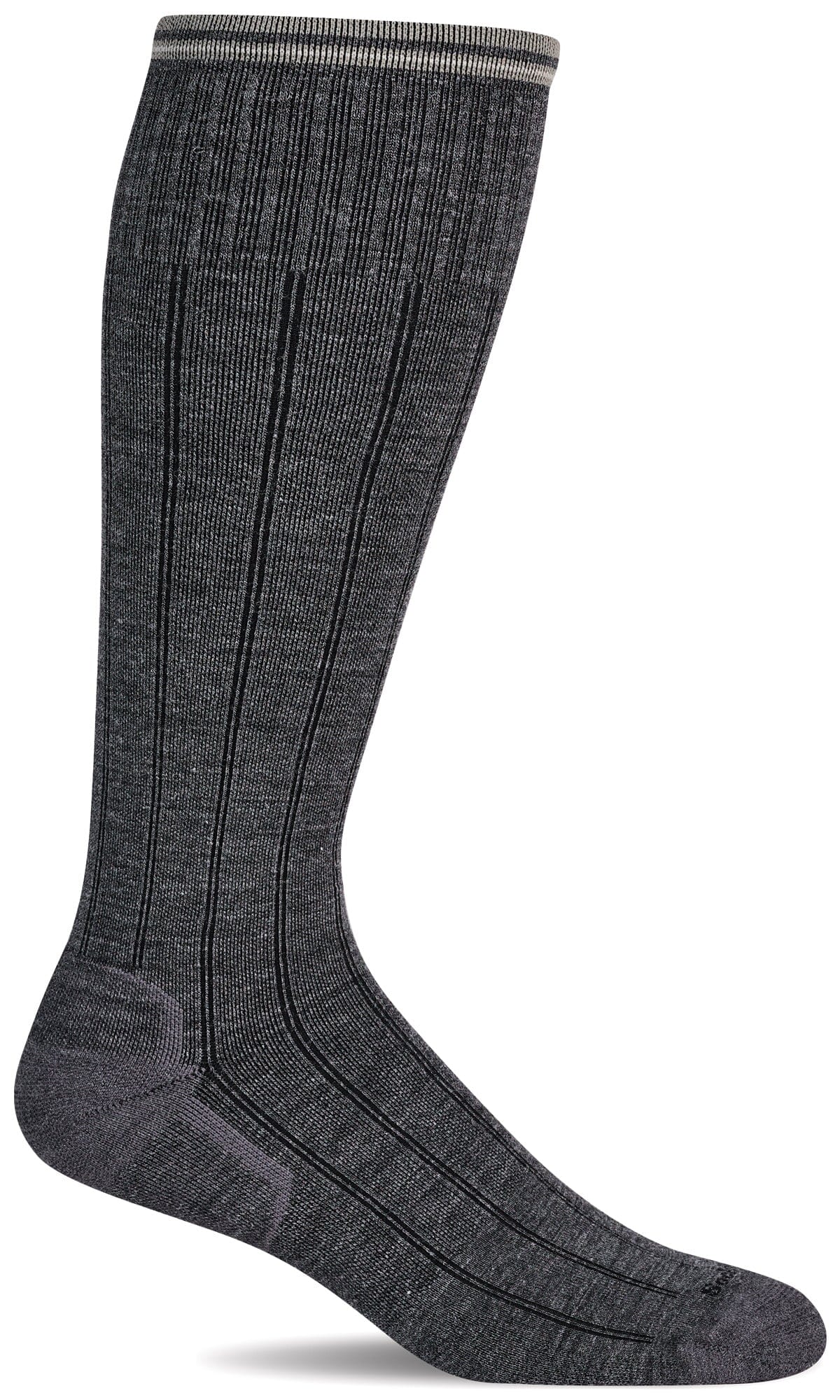 Men's High Rise Rib | Moderate Graduated Compression Socks | Wide Calf Fit - Image 2