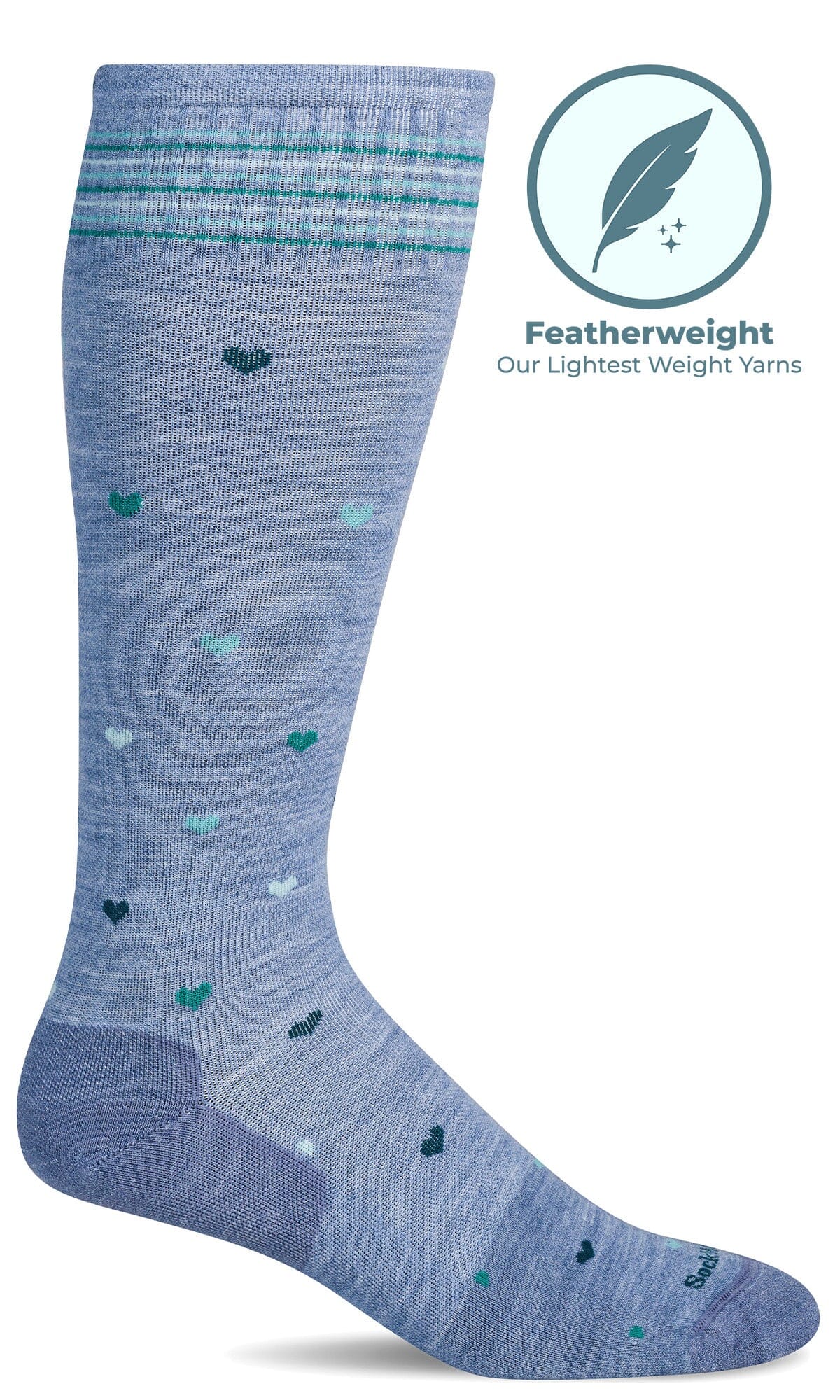 Women's Full Heart | Moderate Graduated Compression Socks | Wide Calf Fit - Image 3
