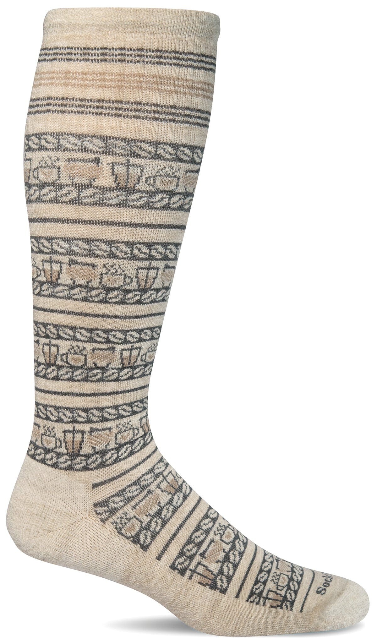 Women's Latte Fairisle | Moderate Graduated Compression Socks